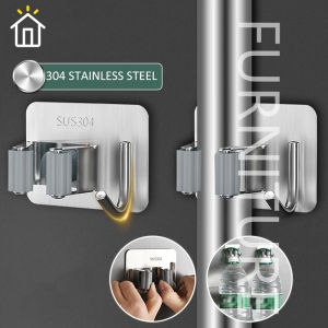 1Pcs Multi-Purpose Hooks Adhesive Wall Hanging Mop Rack Broom Hanger Hook Kitchen Bathroom Organization Home Organizer Accessories
