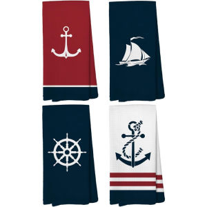 4-piece sailing set kitchen towels fun seasonal kitchen decoration kitchen hanging towels 15.7x23.6 inches