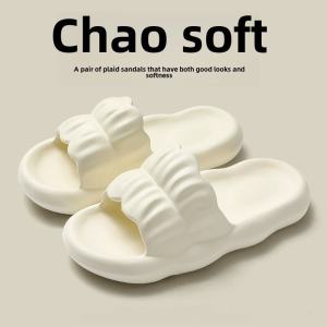 Summer Womens Flat Bottom Slippers Indoor Home Bathing Non-Slip Soft Bottom EVA Outdoor Wearable Sandals Simple Style Low Heel