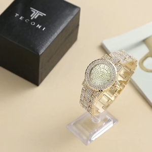 Jam Tangan Wanita JAM TANGAN MEWAH AWET Round Diamond - Anti Air