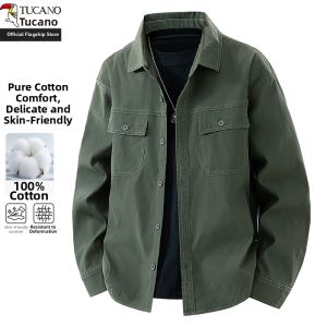 TUCANO | Windproof Workwear Style Double Pockets Black Jacket