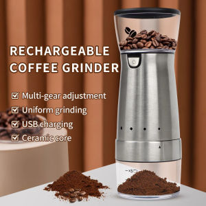 Automatic Electric Coffee Grinder Machine Rechargeable Grinding Multifunction Smash Machine Stainless Steel