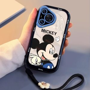 Huawei Pura80Pro Phone Case Mickey Rabbit New P70 Silicone Protective Cover Internet Famous with Lanyard Mate60 Womens Style Nova12 Full Cover Anti-Fall Cute