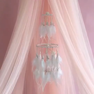 Creative Dream catcher Leather Pendant Dream Catcher with LED Light Wall Hanging Wind Chimes Home Bedroom Wall Decoration for Gift