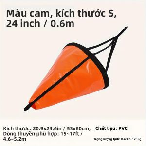 1 CÁI Phao Câu Thiết Kế Dù 24 Inch Dùng Làm Neo Trôi Cho Thuyền Biển/thuyền Buồm 15ft-17ft - Màu Cam/đen/xanh Dương
