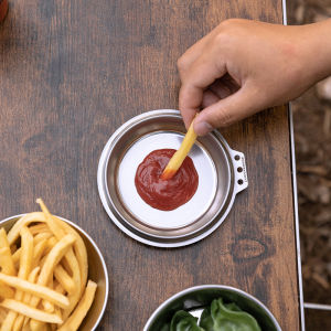 New BKS-SD Black and Silver Color Portable Multi-functional Stainless Steel Polished Metal Lid for Camping Bowl Cups Steamers