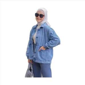 Jaket jeans wanita oversize korea crop jumbo terbaru terlaris style ootd hijab best seller fashion viral kekinian 2023 import others promo cod murah snow denim