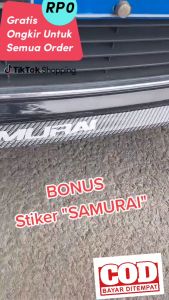 Lips Bumper Mobil Universal Samurai HITAM CARBON Panjang 25M List Lip Bumper Depan Bemper Winglet