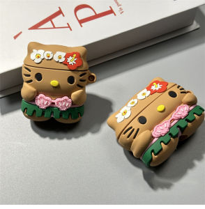 Cartoon Cute Summer Grass Skirt Cat Ear Protection Case for Apple Wireless Bluetooth Earphone Shell Airpods3 Pro2 1 Gen AirPodsPro