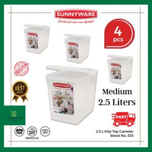 4pcs 2.5 Liter Klip Top Canister Milktea Powder Jar Plasticware Houseware Storage Container Garapon - Sunnyware 335