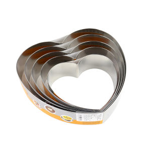 Sanneng 4-Inch 6-Inch 8 Stainless Steel Mousse Mold 5 4-Inch Heart-Shaped 10 Cheese Cake Baking and Cutting Mold Sn3363