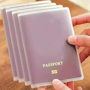 6Pcs Passport Protective Cover Transparent Frosted Document Case Passport Pass Protection Cover PVC Material Waterproof