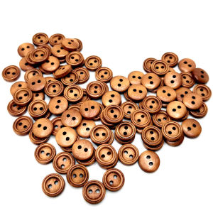 100PCS 12mm Mini Size Exquisite 2 Hole DIY Circular Bilateral Wood Button For Clothing Scarf Sewing Accessories Wooden Crafts