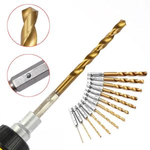 Mata Bor Set Power Drill Steel Titanium Hex Shank 13 PCS
