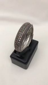 กำไลข้อมือลงยา สี เงินรมดำ ตกแต่งชุดล้านนา สินค้าพร้อมส่งจากประเทศไทย