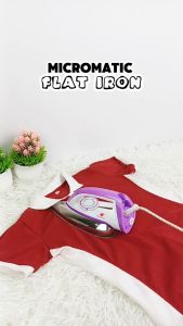 Micromatic Non-Stick Flat Iron 1000Watts for Clothes With Ergo Design Plantsa - Gold Mind Everyday Low Price