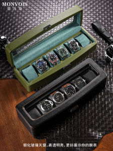 Luxury Leather Watch Storage Box High End Watch Jewelry Integrated Storage Mechanical Wristwatch Display Safe MONVOIS Brand