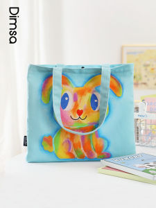 Large Capacity Canvas Shopping Bag Creative Personalized Dog Student Uniform Japanese Design Sensation Tote Bag K296 Elki