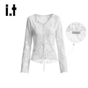Lace Slim Fit Seductive White Top Single Button