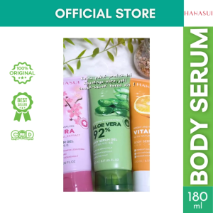 Hanasui Body Serum Gel 200ml | Sakura Vitamin C Aloe Vera untuk Mencerahkan & Melembapkan Kulit