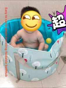 Portable Foldable Thickened Baby Bath Tub Infant Bath Bucket Waterproof Bathtub for Travel Child Bathing Bucket Easy Cleaning