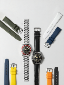 JEAYOU | Leather Rubber Steel Watch Strap