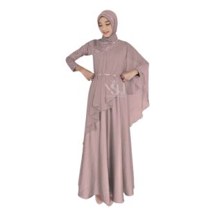Gamis Velvet Kombinasi Brokat Model Terbaru 2025 Busui Modern Elegan Brukat Muslimah Baju Pesta Kondangan Modern 2025