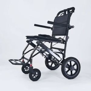 Portable Foldable Lightweight Wheelchair for Elderly Pull Rod Push Handle Easy Mobility Travel