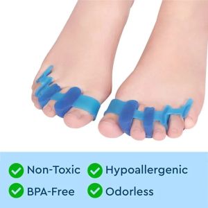DIDI 1 Pair Toe Separators Silicone Bunion Corrector Toe Spacers Hallux Valgus for Men and Women\\n\\n What Are Silicone Toe Separators?\\n\\nSilicone toe separators, also known as toe spacers, are a non-invasive solution to alleviate discomfort and correct misalignment issues in the toes. They are particularly useful for individuals suffering from hallux valgus, bunions, hammer toe, and toe overlap. These medical-grade silicone devices are designed to gently separate the toes, allowing for proper alignment and relief from pain caused by these conditions.\\n\\n Understanding Hallux Valgus & Bunions\\n\\nHallux valgus, commonly referred to as a bunion, is a condition characterized by the abnormal positioning of the big toe joint, causing it to deviate towards the smaller toes. This misalignment results in a painful lump on the side of the foot, which can cause discomfort and difficulty in wearing shoes. Bunions are often caused by genetic factors, ill-fitting footwear, and certain medical conditions. Silicone toe separators, such as the DIDI Silicone Toe Separators, can help alleviate the symptoms associated with this condition by providing support and separation to the affected area.\\n\\n Benefits of Using Non-Slip Toe Spacers\\n\\nNon-slip toe spacers offer numerous benefits for individuals suffering from foot pain and misalignment issues. Some of the advantages include:\\n\\n- **Improved Toe Alignment:** Silicone toe separators gently separate the toes, promoting proper alignment and reducing pressure on the affected joints.\\n- **Pain Relief:** By alleviating pressure on the toes and joints, these devices can significantly reduce discomfort caused by bunions, hammer toe, and toe overlap.\\n- **Restoration of Natural Shape:** Regular use of silicone toe separators can help restore the natural shape of the toes, gradually correcting misalignment issues over time.\\n- **Non-Invasive Solution:** Unlike surgical interventions, silicone toe separators provide a non-invasive and safe alternative for individuals seeking relief from foot pain and misalignment issues.\\n\\n How to Use Silicone Toe Separators\\n\\nUsing silicone toe separators is a simple process that can be easily incorporated into your daily routine. Follow these steps for proper application and maximum comfort:\\n\\n1. **Clean Your Feet:** Before applying the toe separators, make sure your feet are clean and dry. This will help prevent any irritation or infection.\\n2. **Position the Toe Separators:** Gently slide the silicone toe separators between your toes, making sure they are evenly distributed and comfortable.\\n3. **Adjust as Needed:** Depending on your specific needs, you may need to adjust the position of the toe separators to achieve optimal comfort and support.\\n4. **Wear Regularly:** For best results, wear the silicone toe separators regularly, especially during periods of increased activity or when wearing tight-fitting shoes.\\n\\n Tips for Maximum Comfort & Effectiveness\\n\\nTo ensure maximum comfort and effectiveness when using silicone toe separators, consider the following tips:\\n\\n- **Choose the Right Size:** Select the appropriate size of toe separators based on the width of your toes. This will help prevent any discomfort or irritation.\\n- **Wear Comfortable Footwear:** While using silicone toe separators, it's important to wear comfortable footwear that allows for proper alignment and support.\\n- **Monitor Your Progress:** Keep track of any changes in your foot alignment and comfort levels. This will help you determine if the silicone toe separators are providing the desired results.\\n\\n Why Choose DIDI Silicone Toe Separators?\\n\\nDIDI Silicone Toe Separators offer a range of benefits for individuals seeking relief from foot pain and misalignment issues. Some of the key features include:\\n\\n- **Medical-Grade & Safe Design:** Made entirely of medical-grade silicone, these toe separators are BPA-free, safe, and comfortable to wear.\\n- **Wide Applicability for Men & Women:** Recommended by podiatrists, the DIDI Silicone Toe Separators are suitable for both men and women, offering a versatile solution for various foot types.\\n- **Satisfaction Guarantee & Customer Support:** DIDI offers a satisfaction guarantee and excellent customer support, ensuring you receive the best possible experience with their products.\\n\\n Conclusion & Final Thoughts\\n\\nIn conclusion, DIDI Silicone Toe Separators provide a non-invasive solution for individuals suffering from foot pain and misalignment issues. With their medical-grade design, wide applicability, and satisfaction guarantee, these toe separators offer a reliable and effective option for those seeking relief from conditions such as hallux valgus, bunions, hammer toe, and toe overlap. Whether you're a man or woman, the DIDI Silicone Toe Separators can help you achieve better alignment, alleviate discomfort, and improve overall foot health.\\n\\nFor those seeking a comfortable and effective solution to correct toe misalignment, the DIDI Silicone Toe Separators are an excellent choice. Try them today and experience the difference for yourself!\"