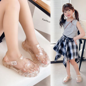 JIFANPAUL | Jelly Transparent Slip-Resistant Princess Style Crystal Plastic Sandals