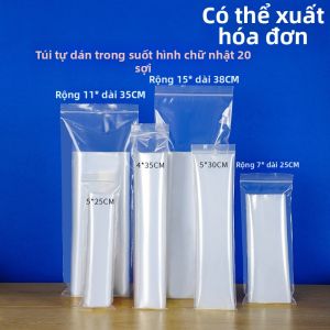 FENGFULUSHAN | Túi Nhựa PE Trong Suốt Hình Chữ Nhật Tự Đóng Mỏng