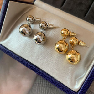 Frascati ต่างหูรูปหยดน้ำระย้าทรงกลมทำจากโลหะเรียบแบบเรียบเครื่องประดับแฟชั่นสำหรับสุภาพสตรี