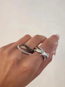 Vivienne Enamel Saturn Diamond Womens Ring Luxury Trendy Letter Ring Alloy Embedded Artificial Gem Star Pattern Fashion Jewelry