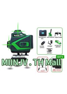 เลเซอร์วัดระดับ 4D ลเซอร์สีเขียว 360 องศา ระดับเลเซอร์ 360 องศา กา เครื่องวัดระดับ 16 เส้น รีโมท