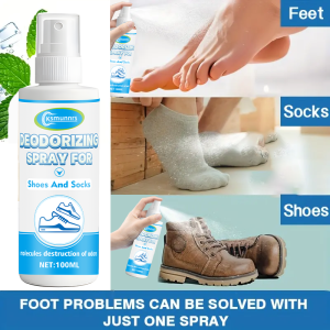 3.38oz Quick Effect Shoe Sock Deodorant Spray Natural Mint Green Long-Lasting Odor Eliminator PVC Bottle