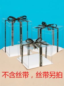 Transparent Cake Box White 6-Inch 8-Inch 10-Inch 12-Inch Double-Layer Heightened Three-Layer Birthday Box Strawberry Tower Box