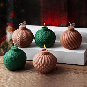 DIY Christmas Bell Silicone Mold 3D Embossed Lantern Ball Design for Scented Candles & Xmas Decorations