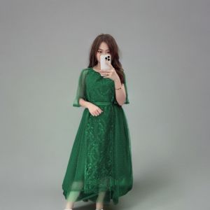 Dress Pesta Kondangan Mewah Midi Dress Brokat Kombi Tile Dot Dress Batwing Dress Seragam Pernikahan Ukuran M L XL XXL Super Jumbo Zh