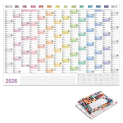 Calendar Wall 2026 New Yearly Daily Schedule Planner Sheet Paper 365 Day Plan Annual Hanging Planning Weekly Agenda Pad Month 12