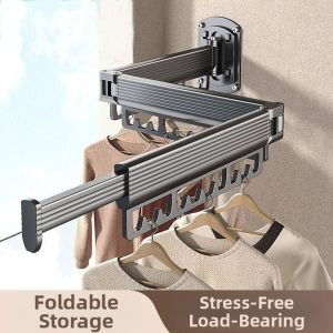 Foldable Invisible Clothes Drying Rack No Drilling