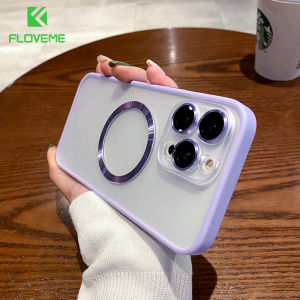 [With Lens Film] FLOVEME Luxury Matte Clear Phone Case For iphone 14 13 12 11 Pro Max 14 Plus Wireless Charging Lens Protection Soft TPU Back Cover For iphone 14 13 12 11