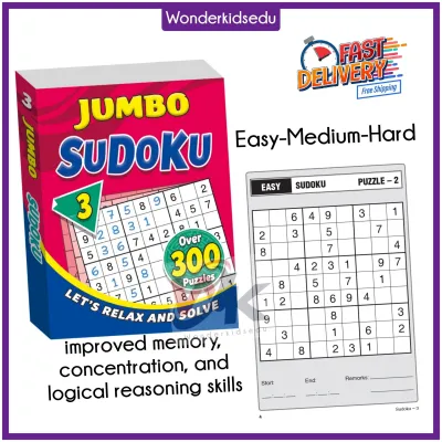 Amazing Jumbo Sudoku Book - Crossword - Puzzle Book - Word Search Book - Adult - Entertainment