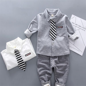 Lawadka Baby Boy Clothes Sets Long Sleeve Tie T-Shirt +Pants 2Pcs Outfits Cotton Sport Suit For Boy Clothes Spring Autumn 6M-3Y