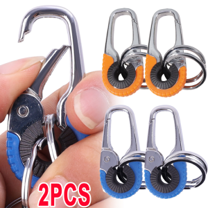 2/6PCS Stainless Steel Key Holder Car Keychain Keyring Men Key Chain Camping Climbing Connect Buckle Auto Car Accessories