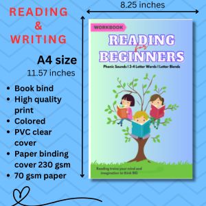 English Reading Workbook for Beginners Kindergarten Grade 1 Worksheets 50 pages