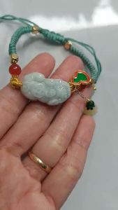 Vòng tay nam nữ tỳ hưu đá cẩm thạch mã não dễ thương phong thủy may mắn G824303