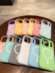 เคส iPhone 17 Pro Max เคสโทรศัพท์ชาร์จไร้สายแบบแม่เหล็ก For iPhone 11 13 14 15 16 Pro Max Air 12 Pro Magsafe Case เคส ไอโฟน 11 17promax 15promax 16promax 13pro 2 ใน 1 เคสซิลิโคนฝ้าสีลูกกวาด