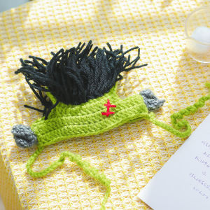 Cute Knitted Cat Headwear Pet Hat Dog Head Cover Circle Cartoon Baby Cat Accessory Funny Pet Supplies Cat Dog Leash Circle