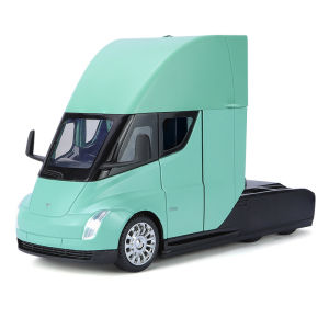 【RUM】1:24 Scale Tesla Semi Alloy Car Model Light & Sound Effect Diecast Car Toys for Boys Birthday Gift Kids Toys Car Collection