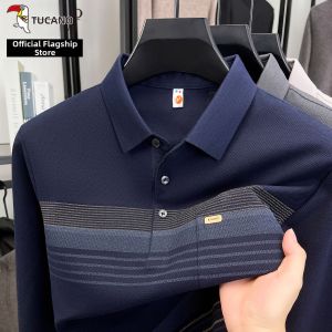 TUCANO | 100% Cotton Long Sleeve Stripe Polo Shirt for Men
